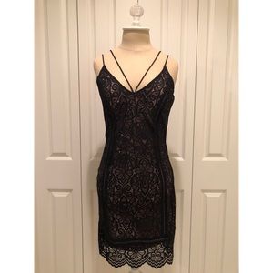 Topshop Black Lace Body-con Dress